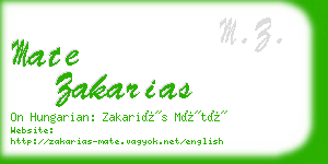 mate zakarias business card